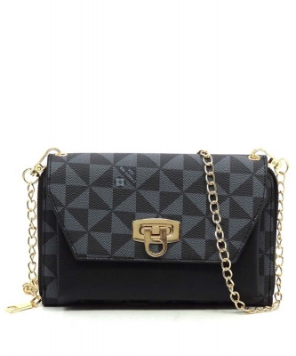 Monogram Zip Around Crossbody Clutch Wallet PM2745 Black Black